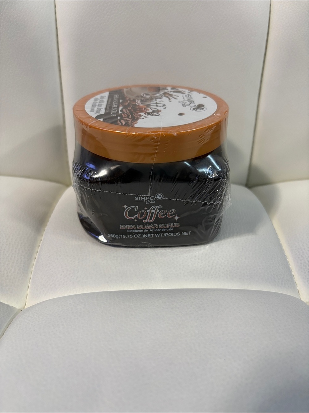 Coffee Shea Sugar Scrub - Brown & Orange Jar